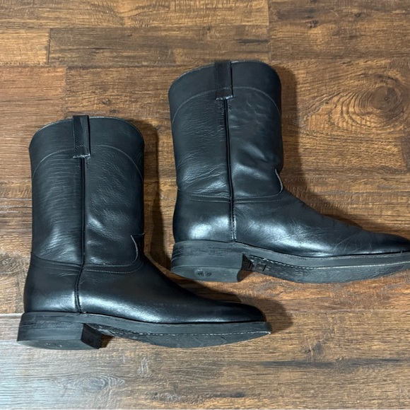 Cowtown Roper Boots Black Leather with Rubber Sole 10 1/2 D - Picture 8 of 13